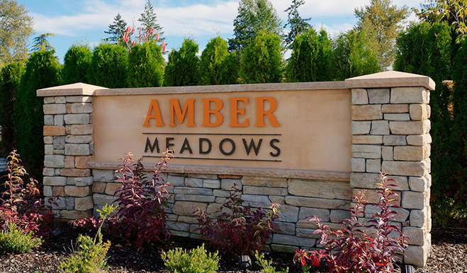 Amber Meadows entry monument
