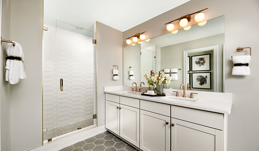 Lavish Moonstone plan primary bath with double sinks