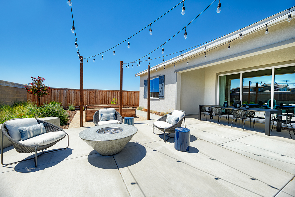 Backyard patio of the Delaney ranch floor plan