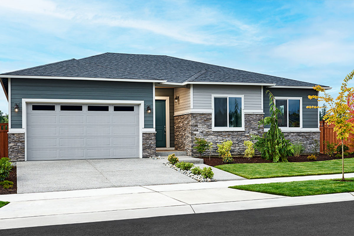 Exterior of a ranch-style Richmond American home in Tehaleh