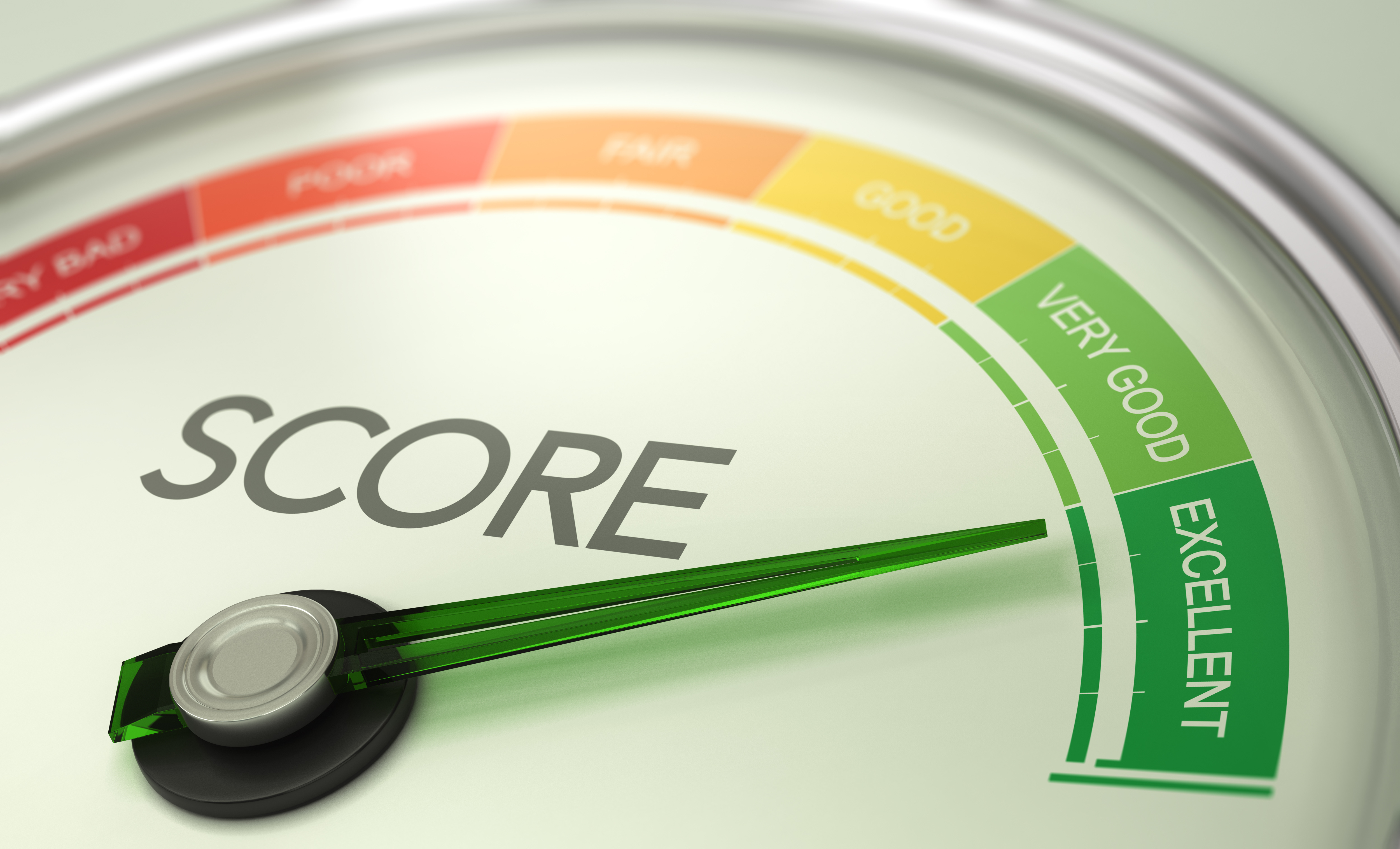 Credit score rating improving on a meter