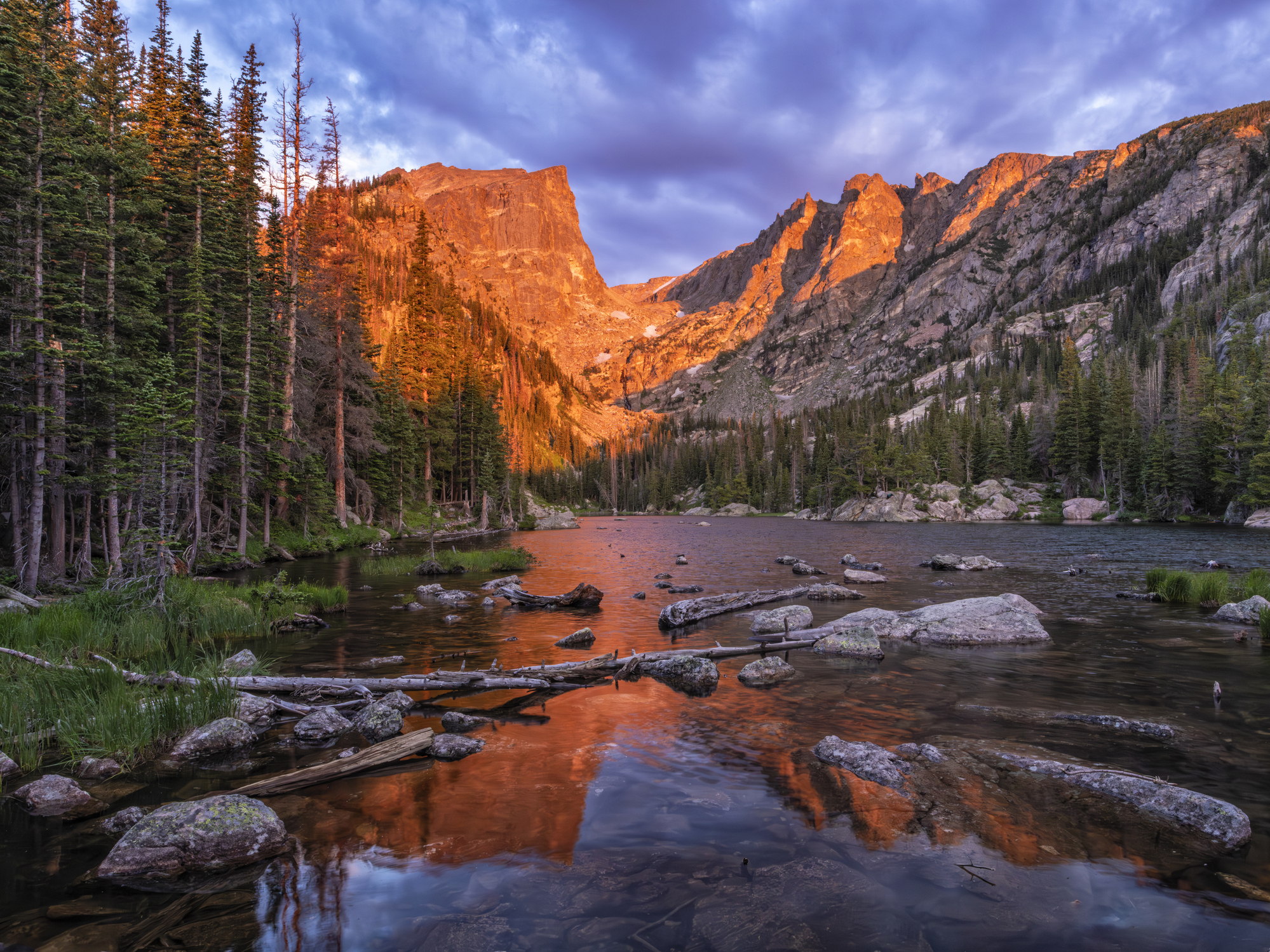 Beautiful alpine lake and mountain backdrop near the Denver metro area