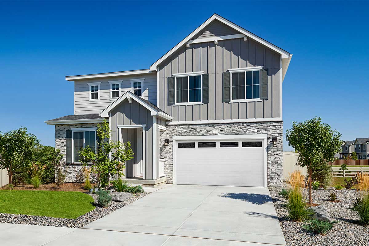 Well manicured exterior of a new home