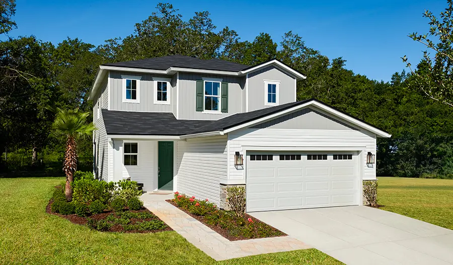 Two-story Richmond American home with a generous yard