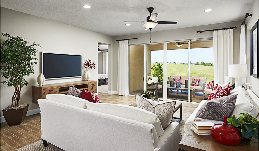 Family room of the Ruby floor plan