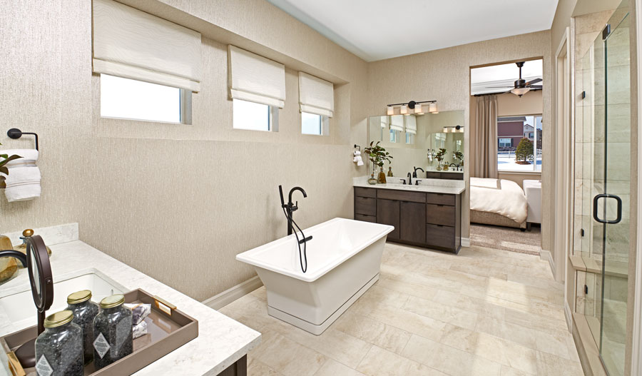 Owner's bathroom of the Pinecrest plan in Denver